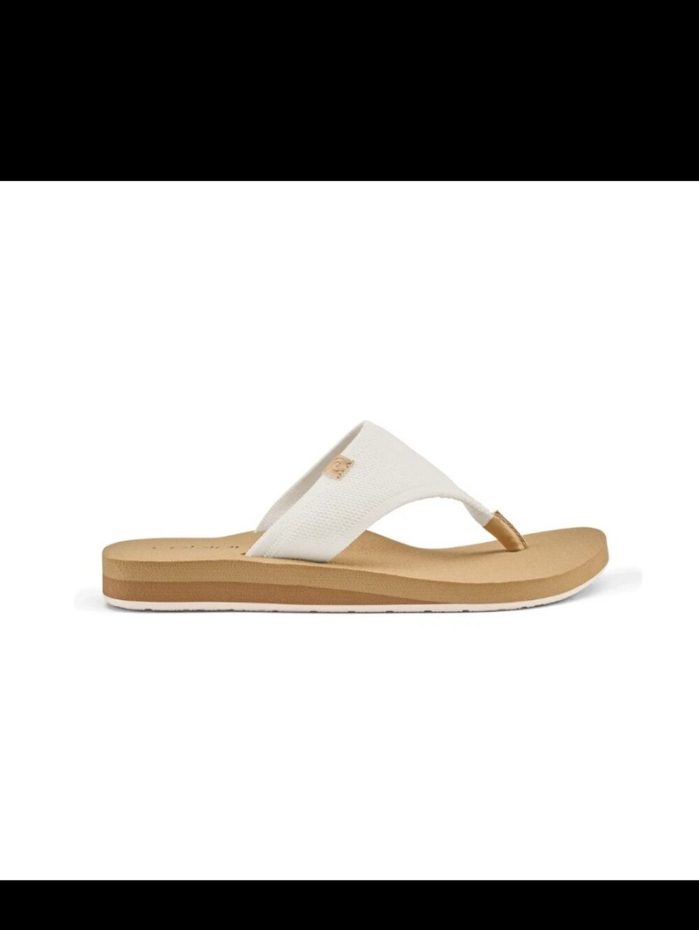 Cobian Women's Bermuda Bounce Mesh Strap Wedge Flip Flop Sandal Cream
